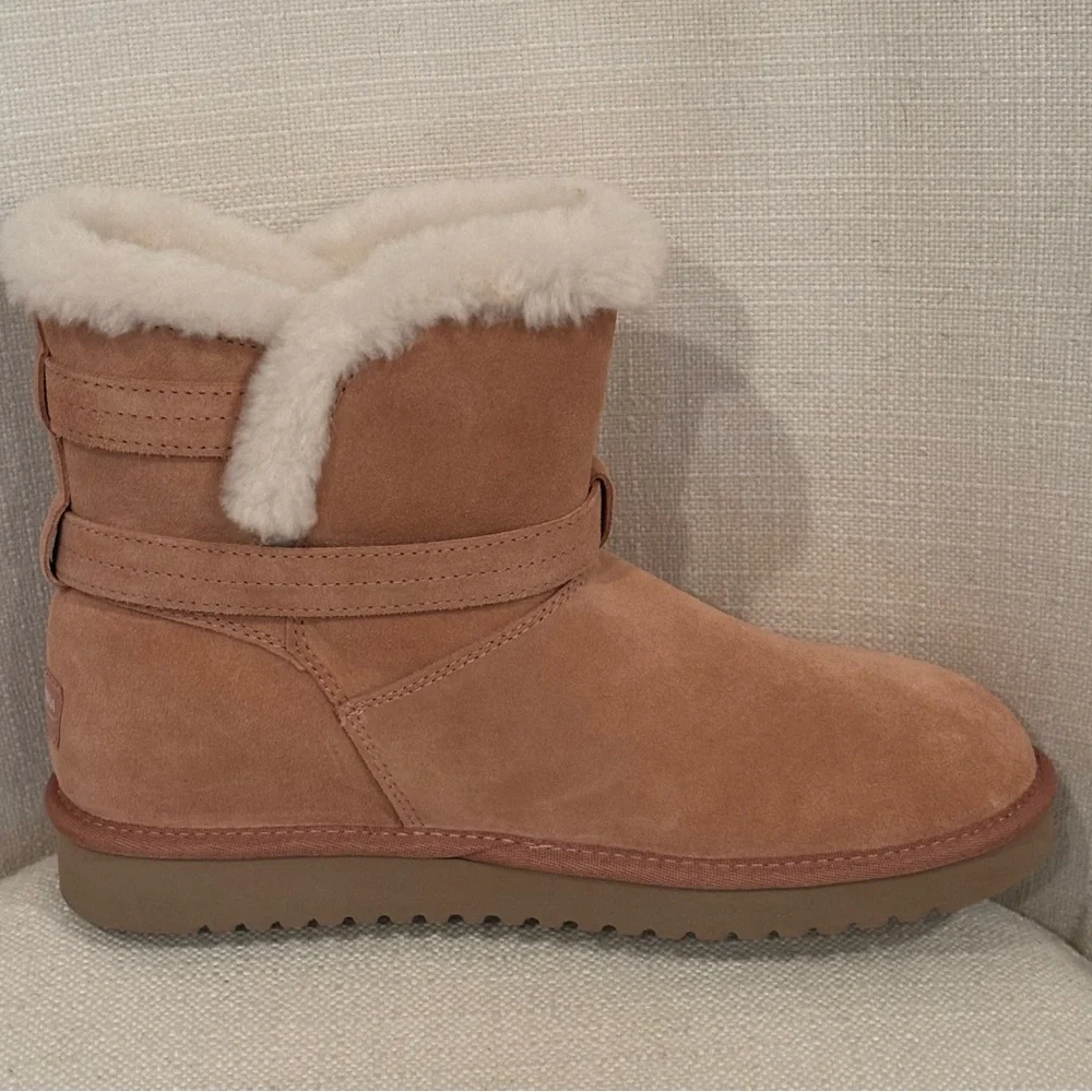 UGG KOOLABURRA Delene Mini In Mauve Pink Suede Warm Winter Booties Size 10